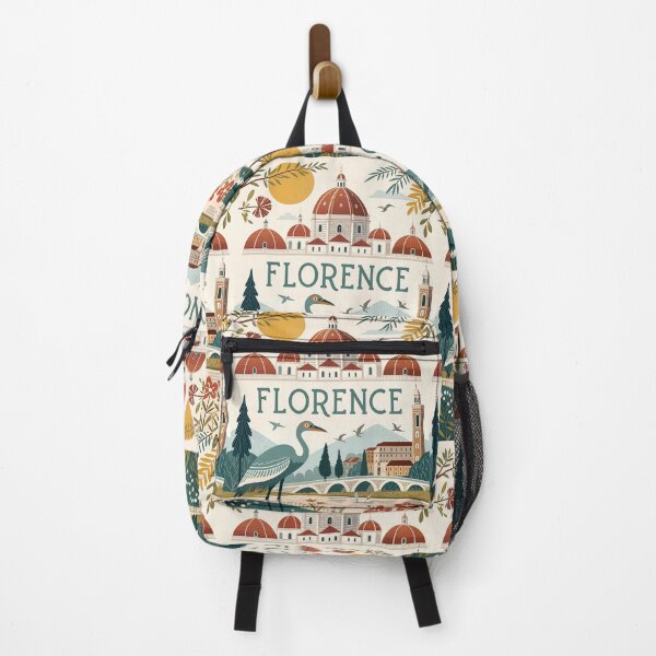 Item preview, Florence Italy Travel Poster – Duomo Cathedral Art with Heron and River Scene designed and sold by Witsprings.