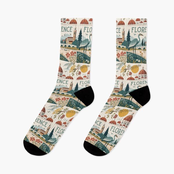 Item preview, Florence Italy Travel Poster – Duomo Cathedral Art with Heron and River Scene designed and sold by Witsprings.