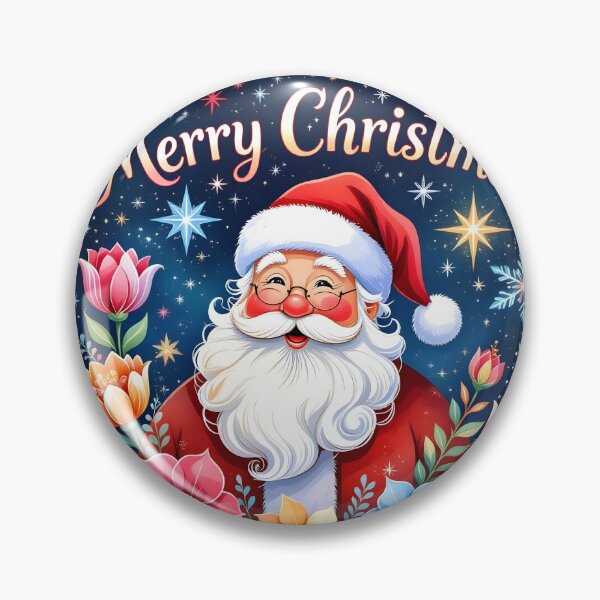 Item preview, Santa in lovely colors and winter flowers, Merry Christmas designed and sold by Magixa.