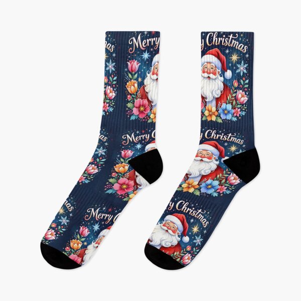 Item preview, Santa in lovely colors and winter flowers, Merry Christmas designed and sold by Magixa.