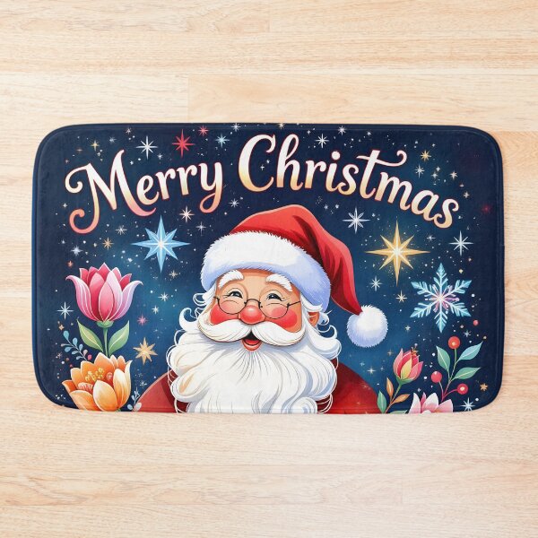 Item preview, Santa in lovely colors and winter flowers, Merry Christmas designed and sold by Magixa.