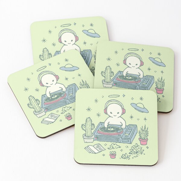Item preview, Whimsical DJ with Plants and UFO – Pastel Chill Vibes designed and sold by Mystikos Art.
