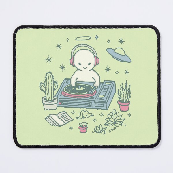Item preview, Whimsical DJ with Plants and UFO – Pastel Chill Vibes designed and sold by Mystikos Art.
