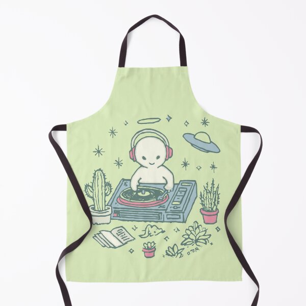 Item preview, Whimsical DJ with Plants and UFO – Pastel Chill Vibes designed and sold by Mystikos Art.