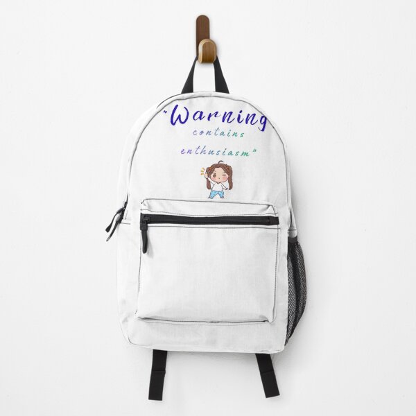 Item preview, Warning: Contains Enthusiasm – Cute Funky Quote Design designed and sold by SloganSauce.