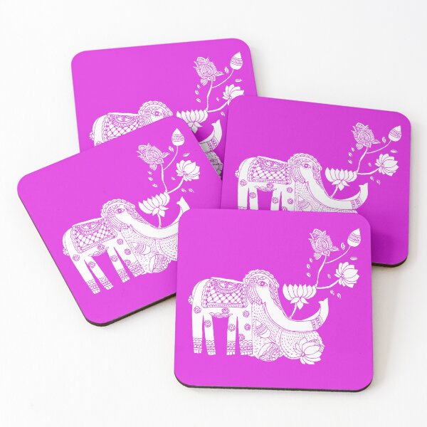 Item preview, Magenta Elephant Madhubani Design designed and sold by umasharda.