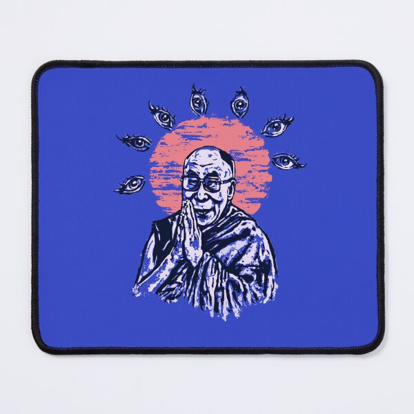 Item preview, Dalai Lama with Halo and Eyes – Enlightenment Symbolism Art designed and sold by Mystikos Art.