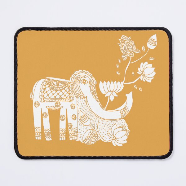 Item preview, Yellow Elephant Madhubani Design designed and sold by umasharda.