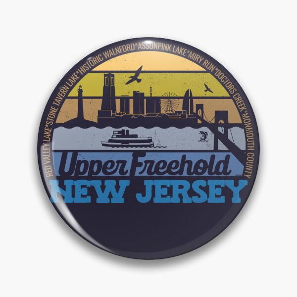 Item preview, Upper Freehold New Jersey Sunset Retro Vintage Local Pride Logo designed and sold by CRHPOD20.