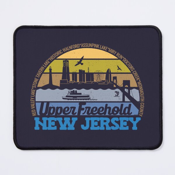 Item preview, Upper Freehold New Jersey Sunset Retro Vintage Local Pride Logo designed and sold by CRHPOD20.