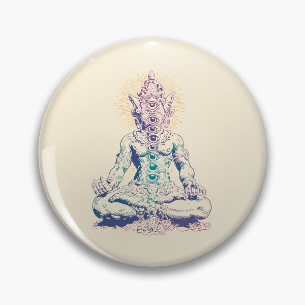 Item preview, Mystical Meditative Figure with Multiple Eyes – Spiritual Visionary Art designed and sold by Mystikos Art.