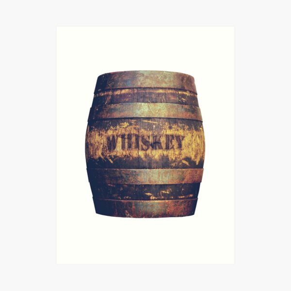 Rustic American Whiskey Barrel Art Print