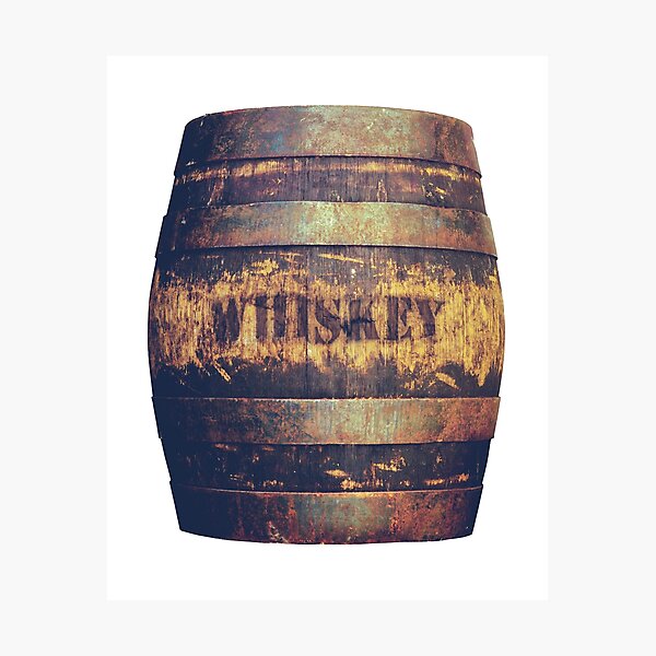 Rustic American Whiskey Barrel Photographic Print