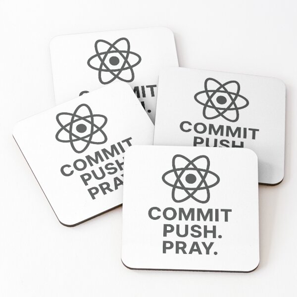 Item preview, Commit Push Pray – Minimal React-Inspired Coding Humor designed and sold by techy-rrr.