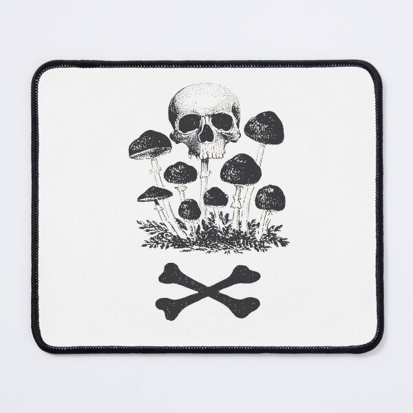 Item preview, Skull and Mushrooms – Ego Death Symbolism Art designed and sold by Mystikos Art.