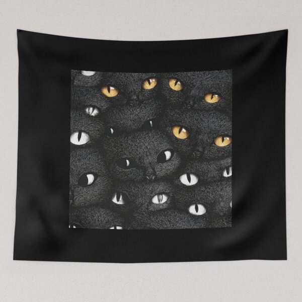 Item preview, Big black cats eyes pattern designed and sold by SmileshareShop.