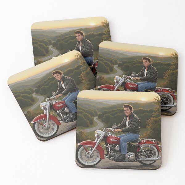 Item preview, Sunset Ride with the King: Elvis on His Red Harley designed and sold by Art's Diner.
