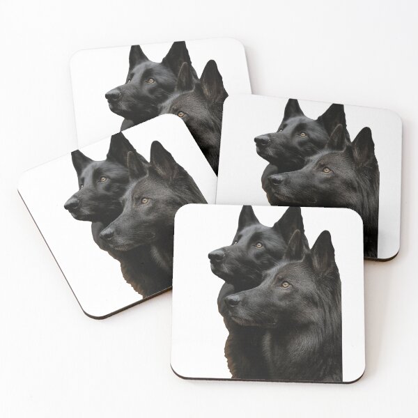 Item preview, Black German Shepherd Duo – Majestic Dark Wolfdogs Portrait designed and sold by kimkosovo.
