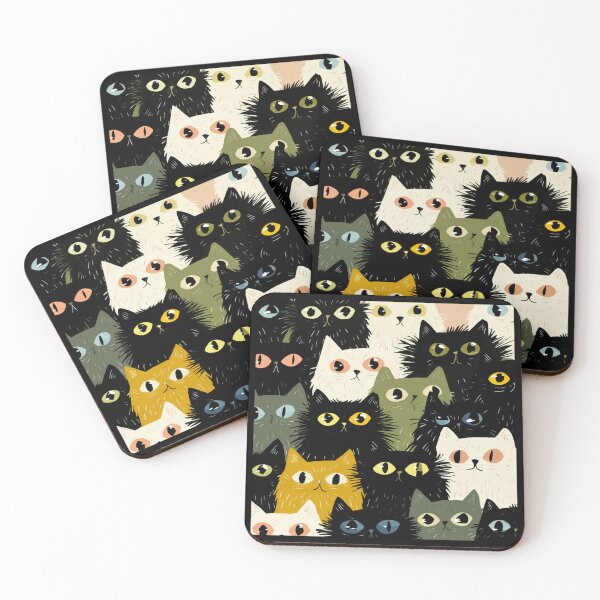 Item preview, Hairy cats big eyes pattern designed and sold by SmileshareShop.