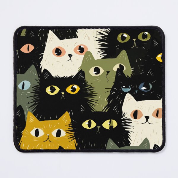 Item preview, Hairy cats big eyes pattern designed and sold by SmileshareShop.
