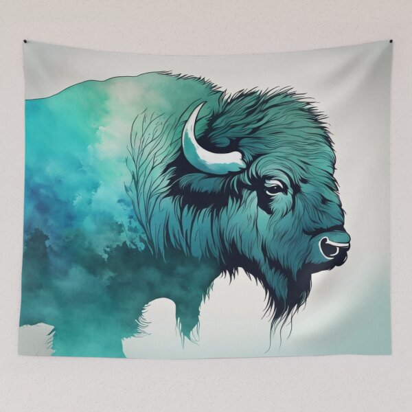 Aperçu de l'œuvre Bison bleu créée et vendue par Gabriela McDaniel.