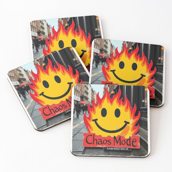 Item preview, Chaos Mode Flaming Smiley – Distressed Street Sign Aesthetic Graphic Tee designed and sold by Design-Pro-21.