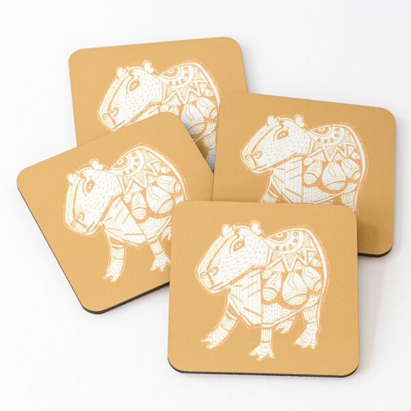 Item preview, Yellow Capybara Madhubani Design designed and sold by umasharda.