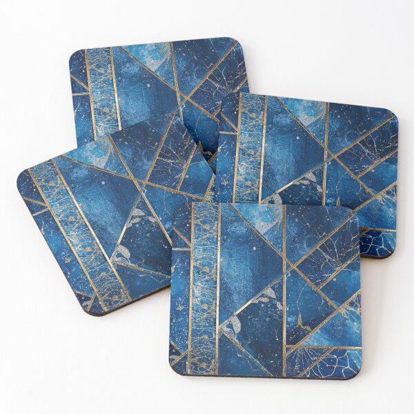Item preview, Blue & Gold Luxe Geometric Holiday Art designed and sold by Harmonic_Layers.