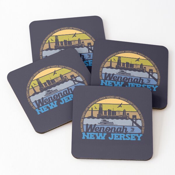 Artikelvorschau, Wenonah New Jersey Sunset Retro Vintage Lokalstolz Logo entworfen und verkauft von CRHPOD20.