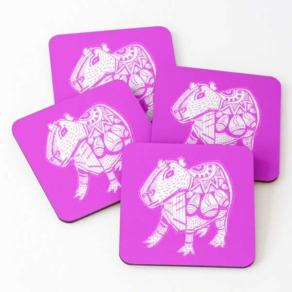Item preview, Magenta Capybara Madhubani Design designed and sold by umasharda.