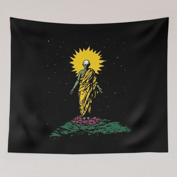 Item preview, Cosmic Monk with Halo – Spiritual Enlightenment Art designed and sold by Mystikos Art.