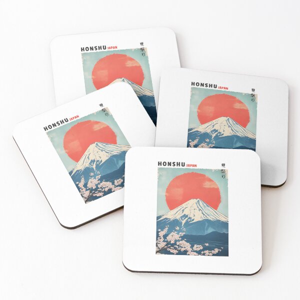 Item preview, Vintage Mount Fuji Honshu Japan — Cherry Blossom Poster Art designed and sold by Colorful-Garden.