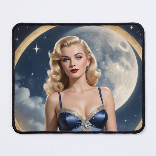 Item preview, Vintage 1940s Pin-Up – The Moon Tarot Card | Retro Celestial Glamour Poster designed and sold by MissSaylor.