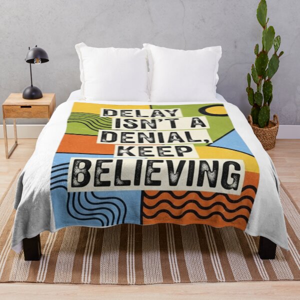 Item preview, Delay Isn't A Denial, Keep Believing - Retro Color Block designed and sold by Faithloveshop.