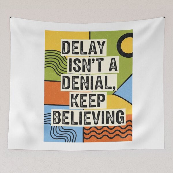 Item preview, Delay Isn't A Denial, Keep Believing - Retro Color Block designed and sold by Faithloveshop.