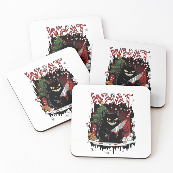 Item preview, Murderous Christmas Cat What - Funny Black Cat with Knife Creepy Holiday Horror Xmas 2025 designed and sold by MythicPattern.