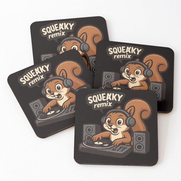Item preview, DJ Squirrel – Funny Cartoon Squeaky Remix | Cute Animal Music Design designed and sold by FrameFlow.
