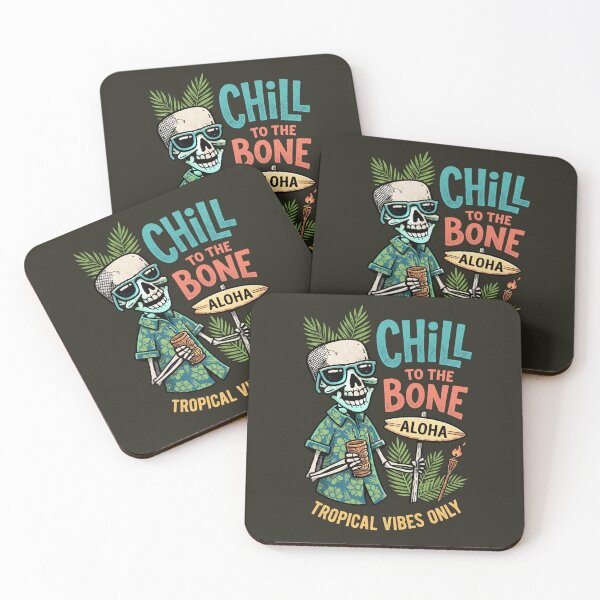 Item preview, Chill to the Bone Tropical Vibes Only - Skeleton Aloha Summer designed and sold by AwesomeBeyondLimits.