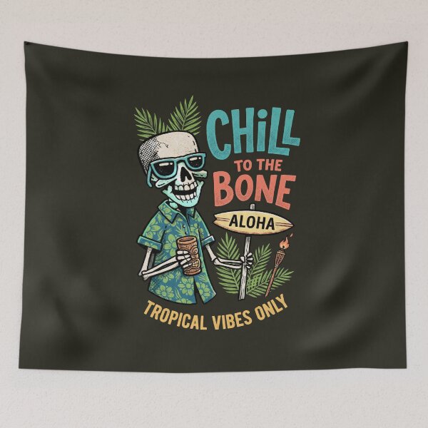 Item preview, Chill to the Bone Tropical Vibes Only - Skeleton Aloha Summer designed and sold by AwesomeBeyondLimits.