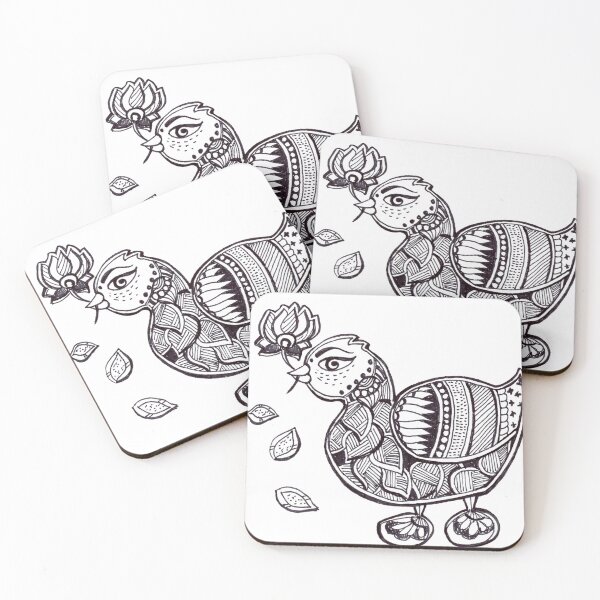 Item preview, Flower for you Duck Madhubani Design designed and sold by umasharda.
