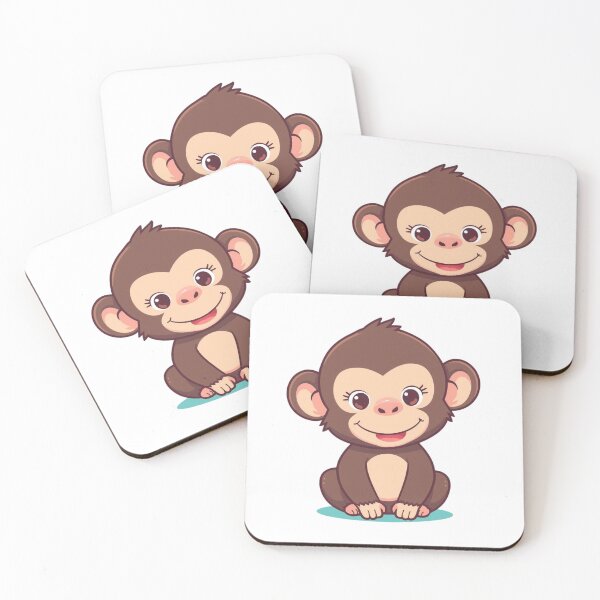 Item preview, Kawaii Baby Monkey Illustration – Cute Cartoon Animal Art for Kids & Print on Demand. designed and sold by printeGear.