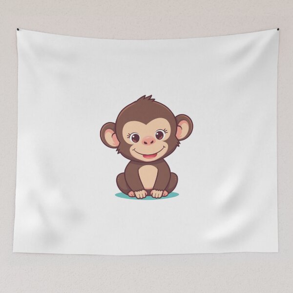 Item preview, Kawaii Baby Monkey Illustration – Cute Cartoon Animal Art for Kids & Print on Demand. designed and sold by printeGear.