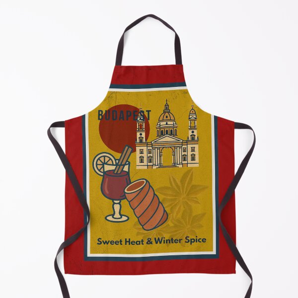 Item preview, Budapest Vintage Gold – Chimney Cake & Mulled Wine Retro Winter Art Print designed and sold by IdolejaArt.