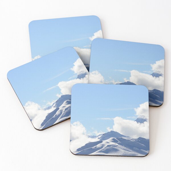 Item preview, Snow-covered peaks – path through fog and light / Swiss Artwork Photography designed and sold by Raphael Wolf.