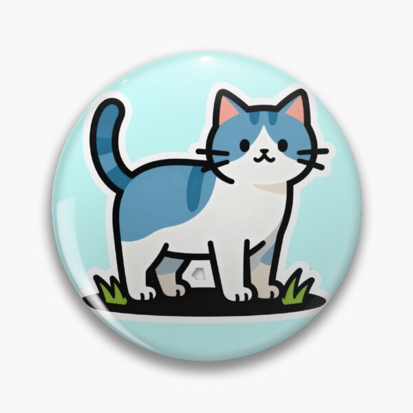 Item preview, Cute Blue and White Cartoon Cat Sticker – Kawaii Kitty Animal Design T-Shirt designed and sold by RkRihan.