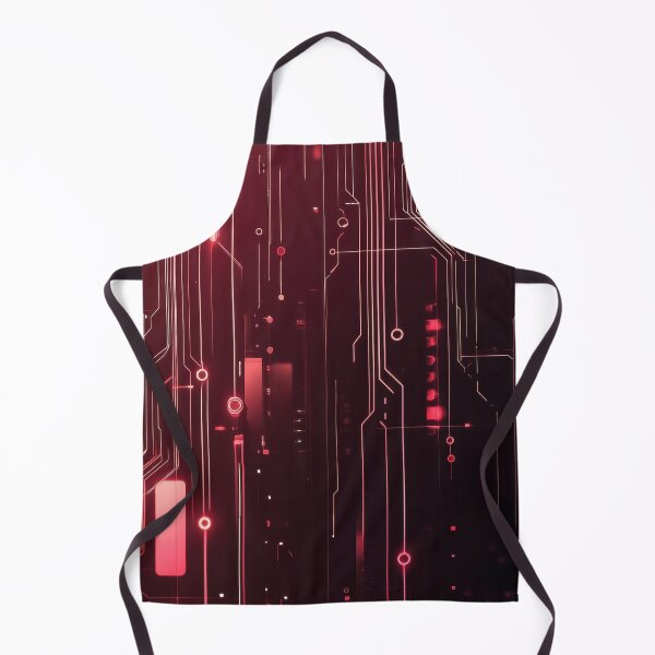 Item preview, Cybernetic art with silver and red circuits in a digital world designed and sold by frequent-art.