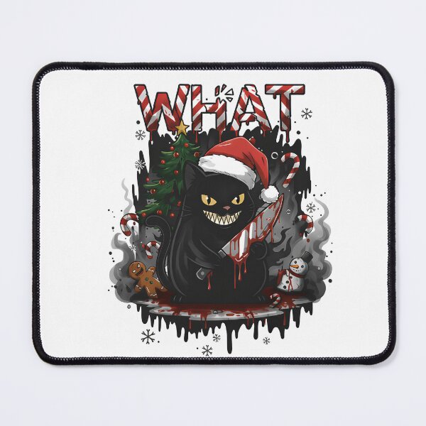 Item preview, Murderous Christmas Cat What - Funny Black Cat with Knife Creepy Holiday Horror Xmas 2025 designed and sold by MythicPattern.