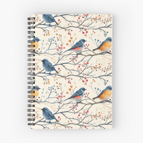 Item preview, Watercolor Birds Branches and Berries Pattern designed and sold by NTGUILTY.