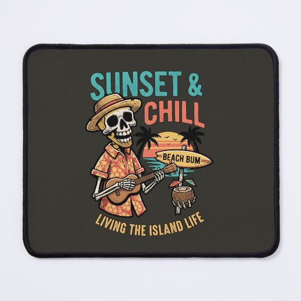 Item preview, Sunset & Chill Living the Island Life - Ukulele Skeleton designed and sold by AwesomeBeyondLimits.