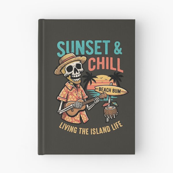 Item preview, Sunset & Chill Living the Island Life - Ukulele Skeleton designed and sold by AwesomeBeyondLimits.